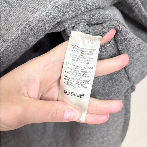 Free People grey Jamie sweater scoop neck cropped balloon sleeve oversized XS - Picture 7 of 10